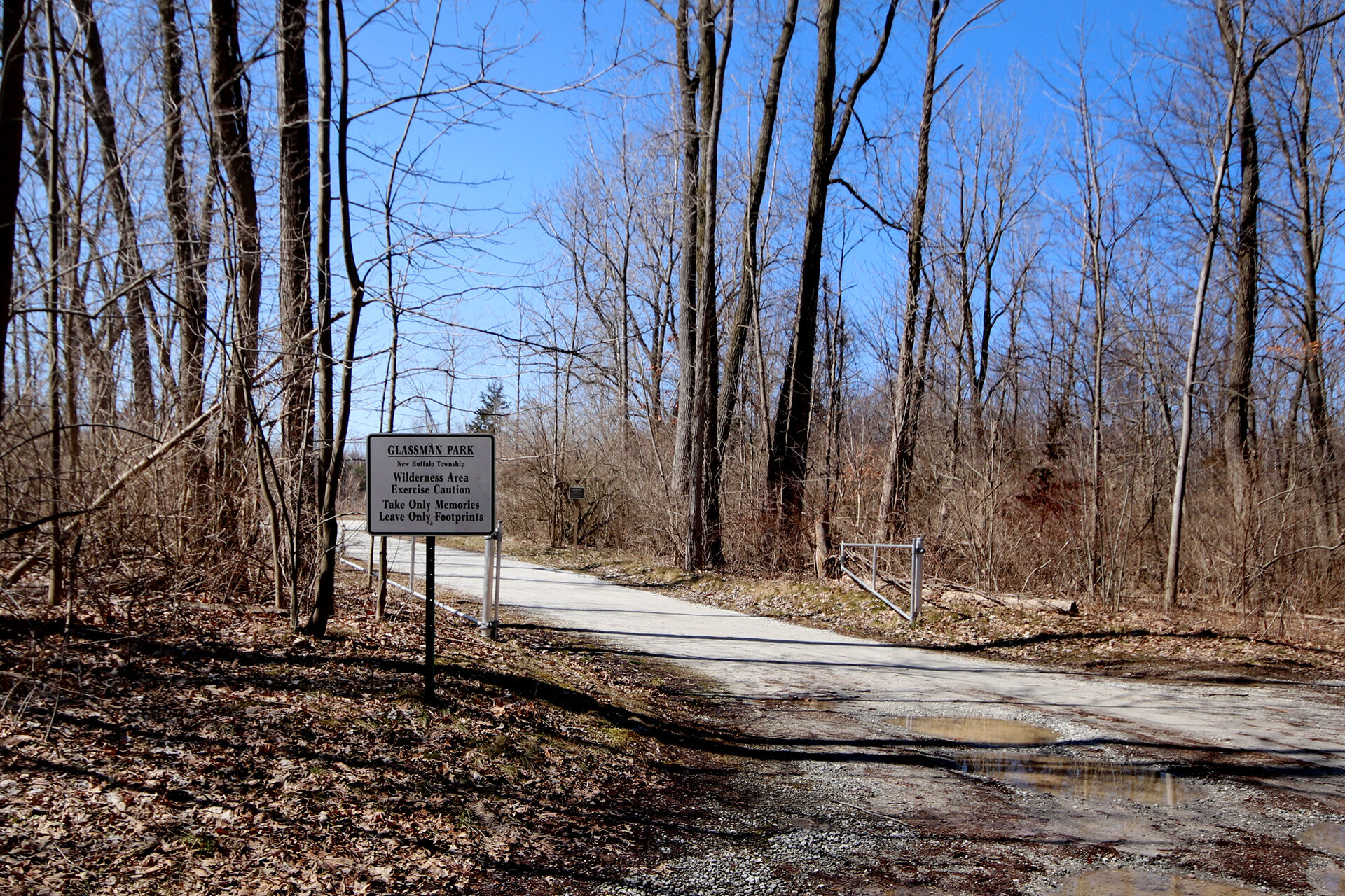 Trail entrance to nearby wilderness park