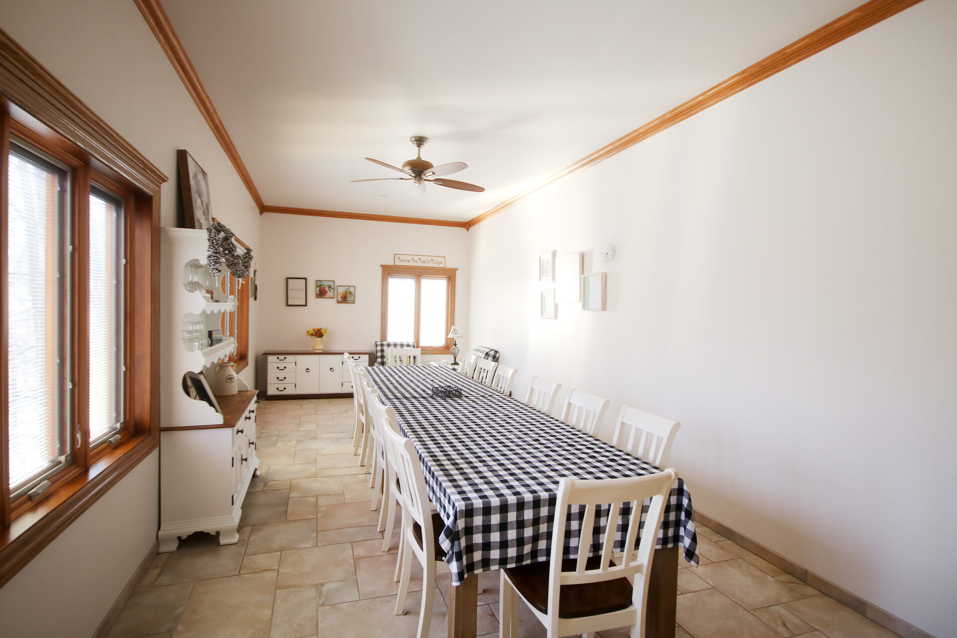 Dining room set for guests