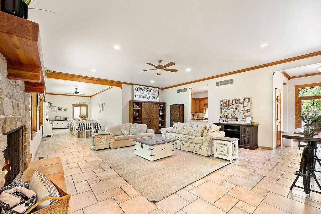 Open living and dining space
